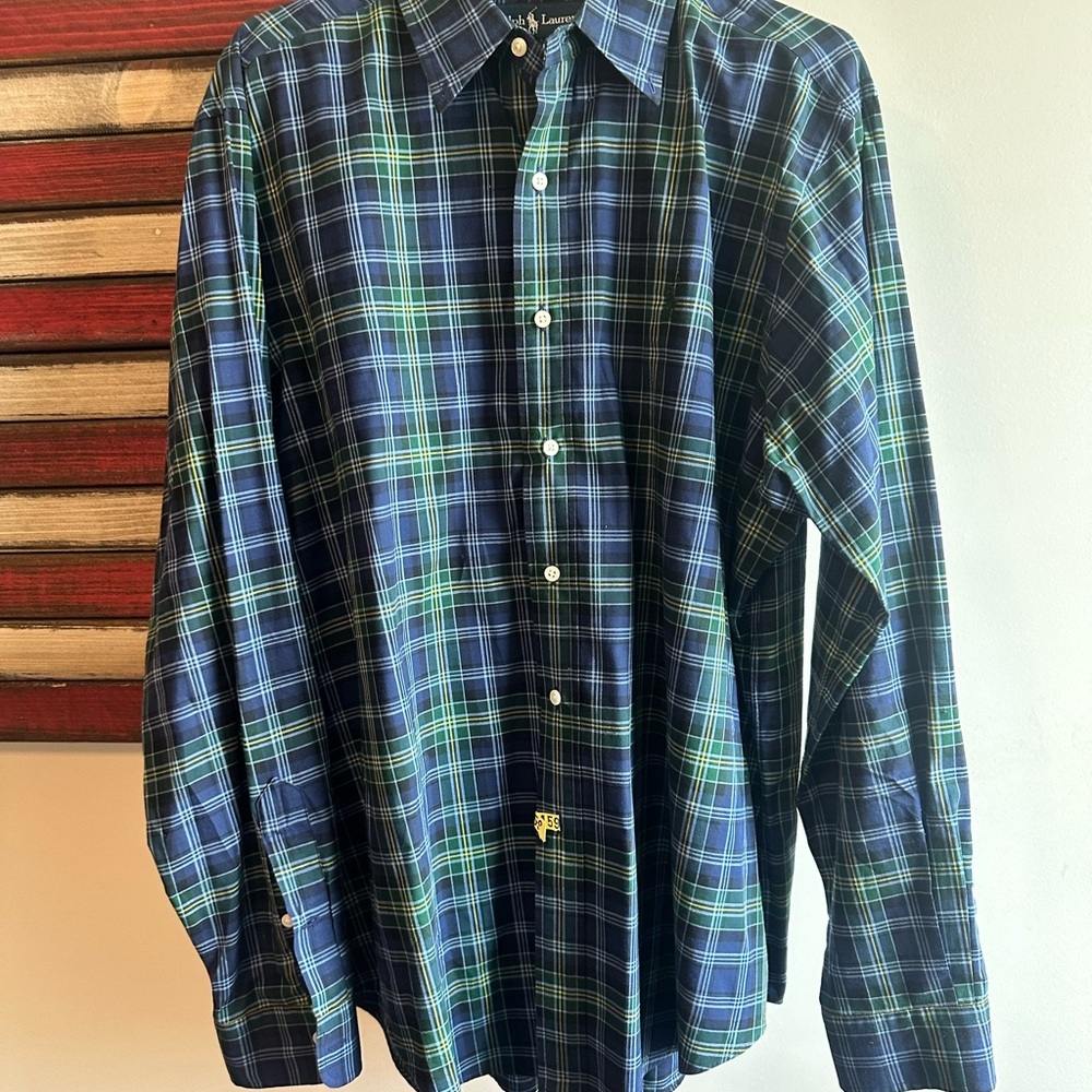 Ralph Lauren Blue and Green Casual‎ Button Down Shirt​